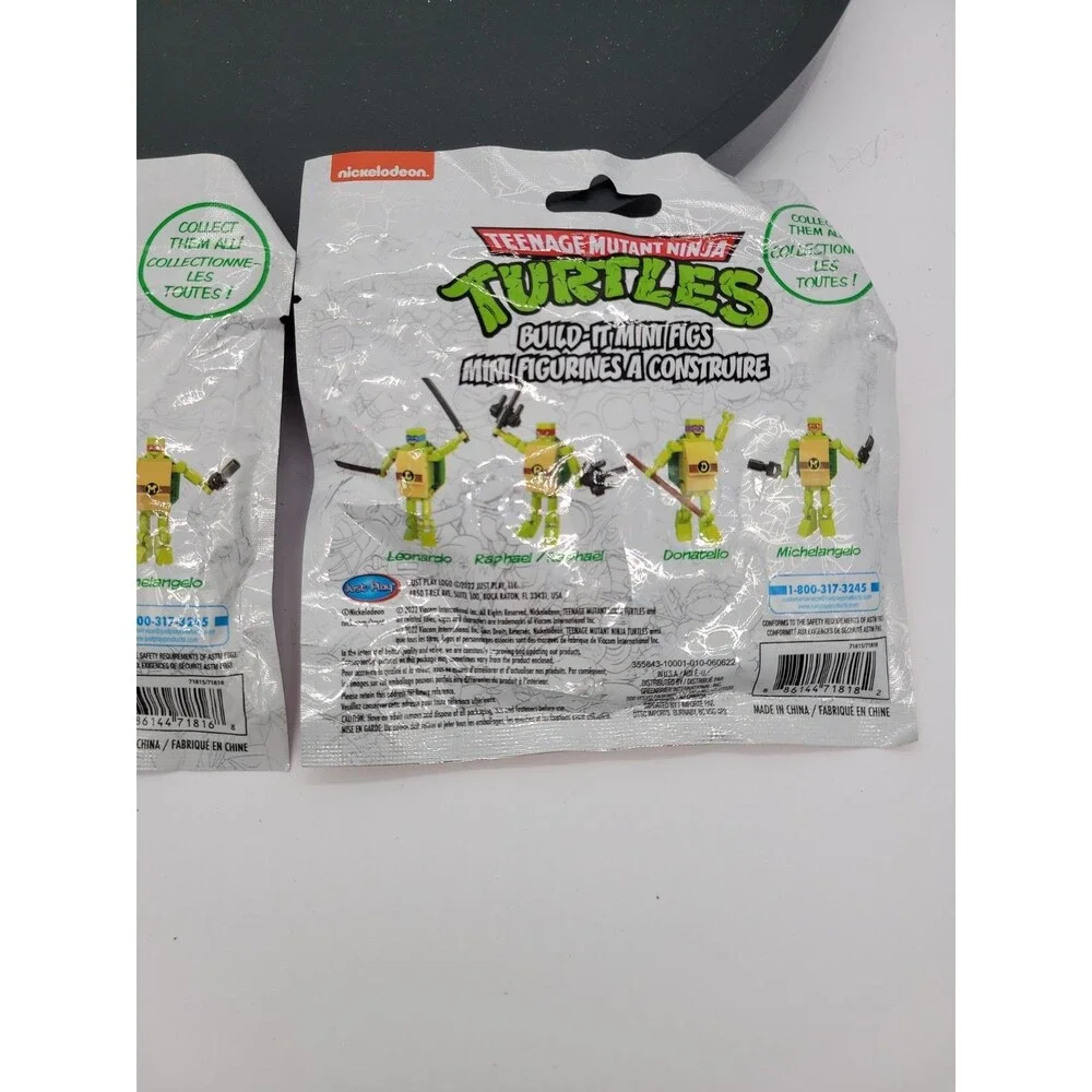 TMNT Build-It Series 2 Pack Minifigure Set Nickelodeon Just Play Donatello Miche